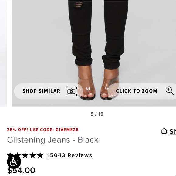 Fashionnova Glistening Jeans Black - Picture 3 of 3